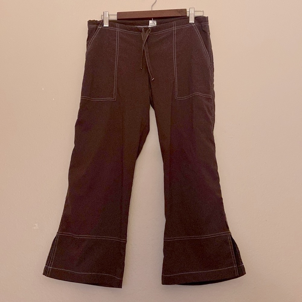 Prana Breathe Crop Slight-flair Y2K Capri Hiking Pants in Brown, Size Small